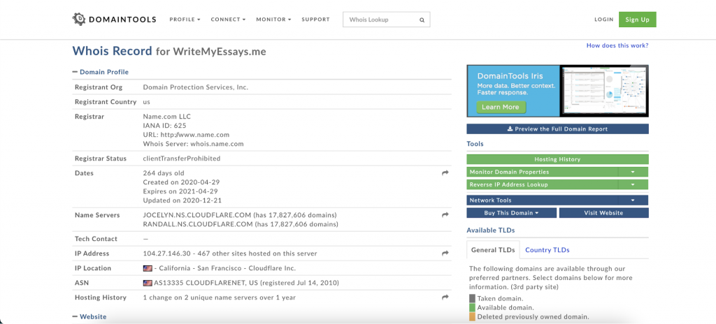Write My Essays on whois.domaintools.com