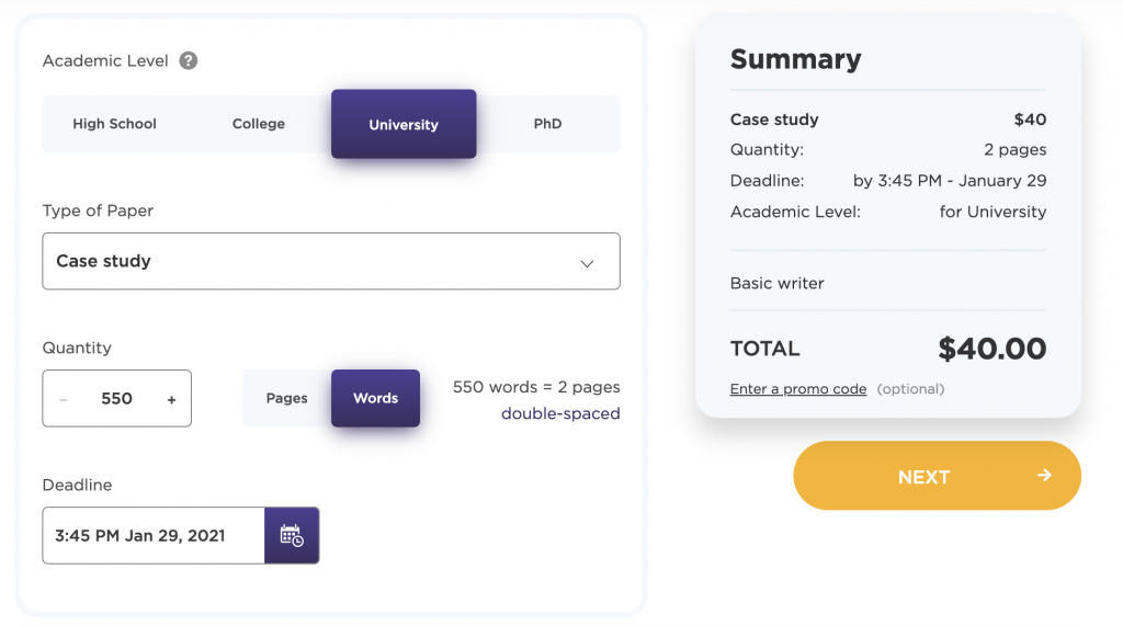 Price calculator on Cheap Paper Writing