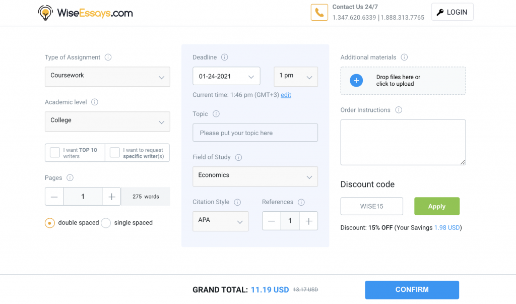 Online calculator shows grand total
