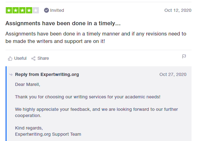 Answer from ExpertWriting.org to review