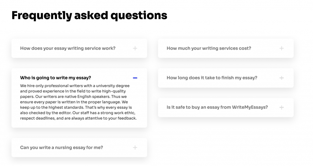FAQ on Write My Essays