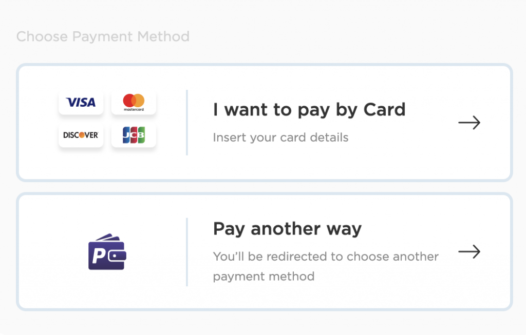 Types of payment accepted 