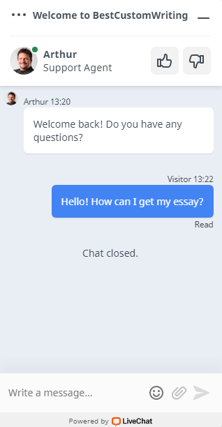 Online chat with customer support manager #1
