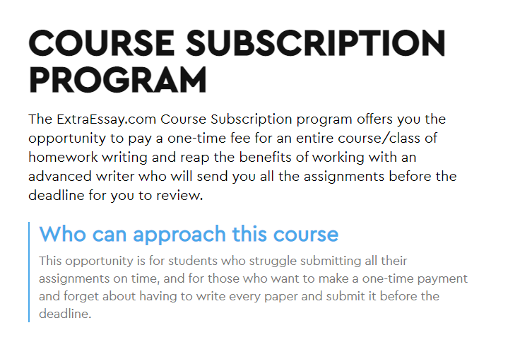 Course Subscription Program