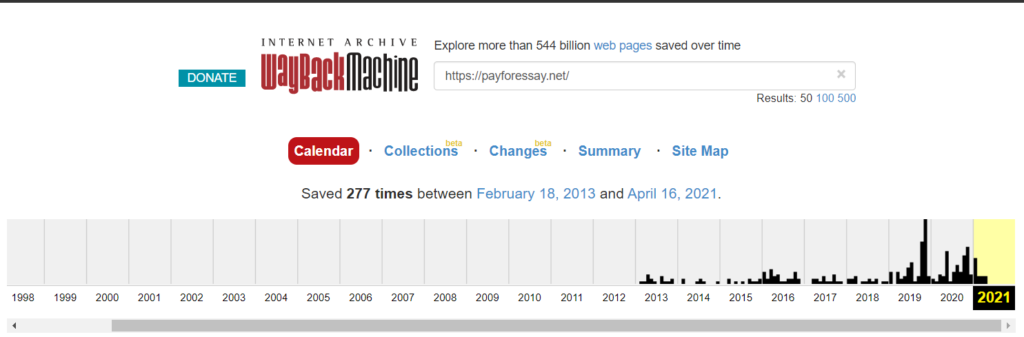 Webarchive statistics