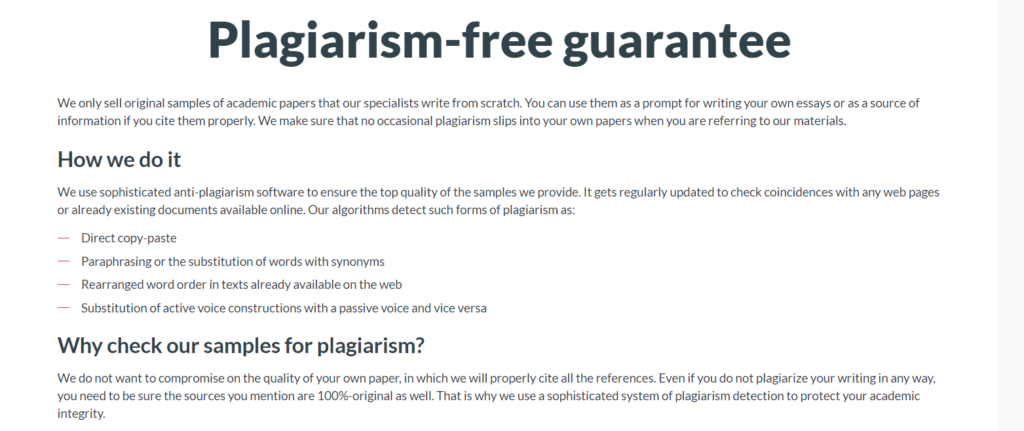 Plagiarism-free guarantee