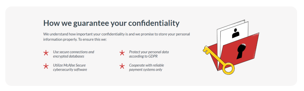 Confidentiality guarantee