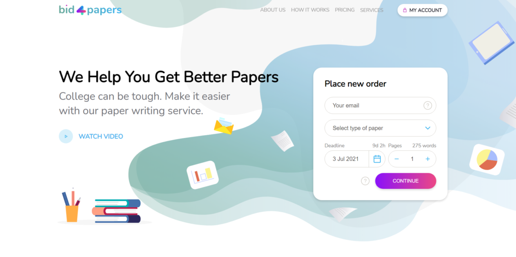 Bid4Papers.com start page