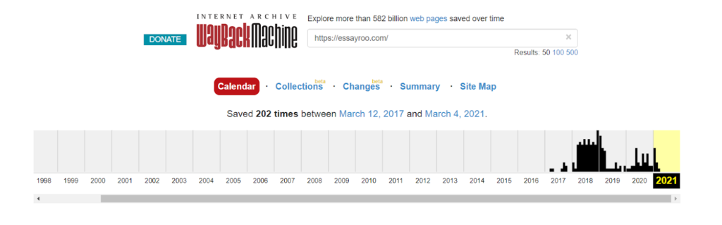 Webarchive statistics