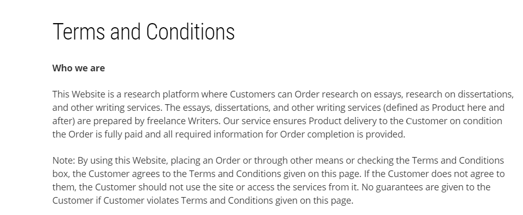 Terms and conditions