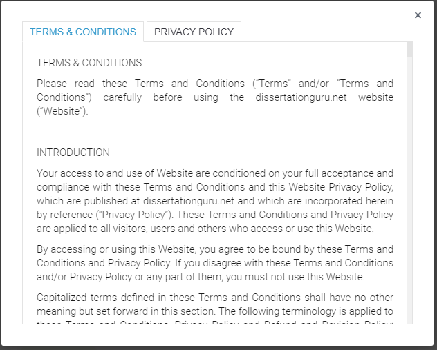 Terms and conditions