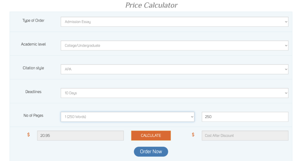 Price calculator