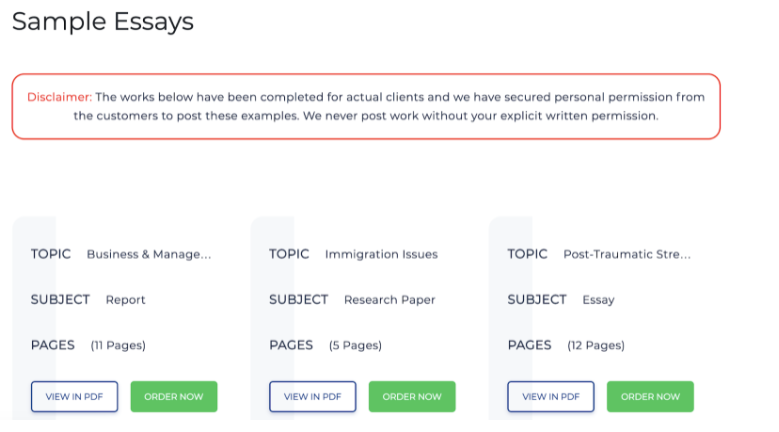 Sample essays